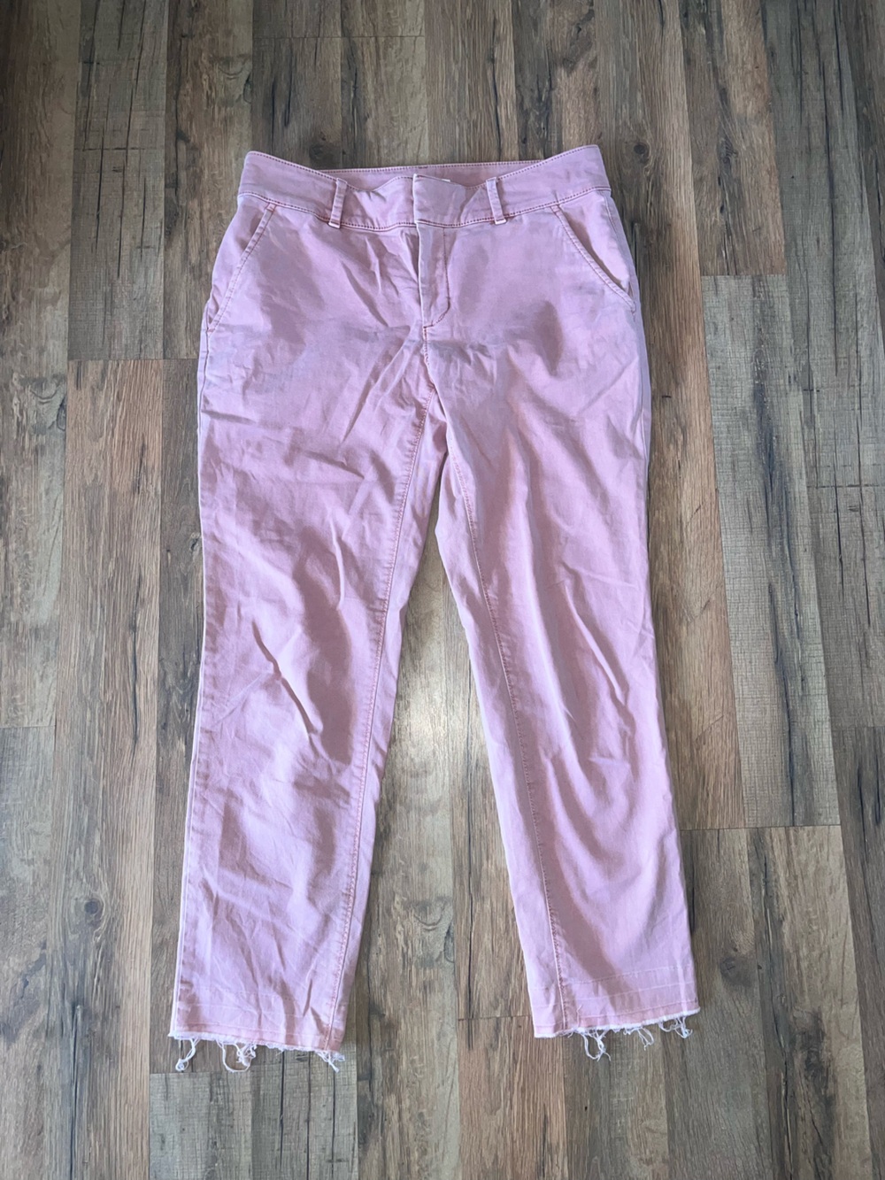 LOFT Light Pink Cropped Chino Pants